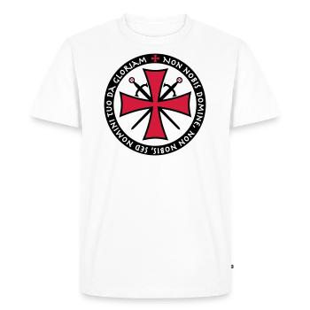 TemplerKreuz Non Nobis Domine Crusader Ritterkreuz - T-shirt Premium bio Homme - blanc - Devant - Nico (187cm)
