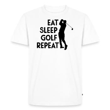 Eat Sleep Golf Repeat - T-shirt Premium bio Homme - blanc - Devant - Nico (187cm)