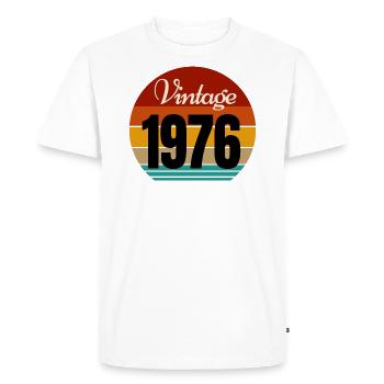 millésime 1976 - T-shirt Premium bio Homme - blanc - Devant - Nico (187cm)
