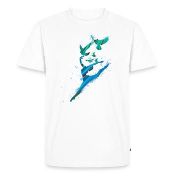 dance,dancer,blue,graffiti,lightness, birds - Men's Premium Organic T-Shirt - white - Front - Nico (187cm)