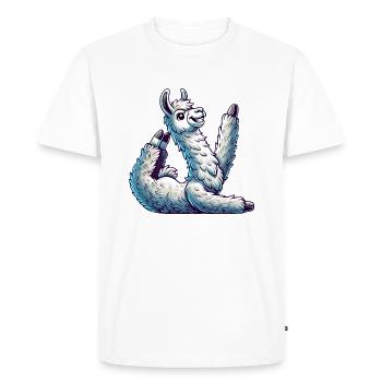 Lama Yoga Alpaga Gymnastique Gymnastique Artistique - T-shirt Premium bio Homme - blanc - Devant - Nico (187cm)