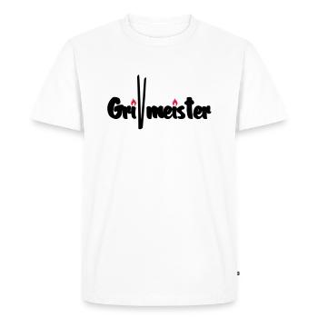 Maître de gril - T-shirt Premium bio Homme - blanc - Devant - Nico (187cm)