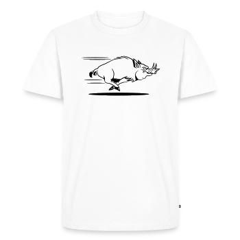 sanglier courant drôle - T-shirt Premium bio Homme - blanc - Devant - Nico (187cm)