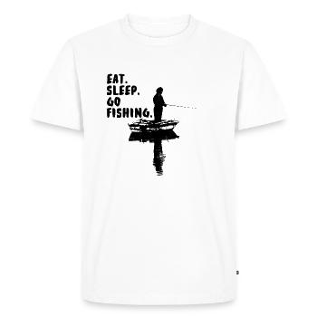 Manger. Dormir. Aller pêcher. - T-shirt Premium bio Homme - blanc - Devant - Nico (187cm)