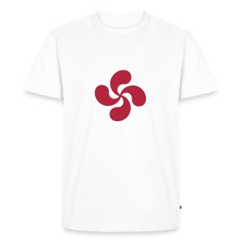 croix basque - lauburu 36 - T-shirt Premium bio Homme - blanc - Devant - Nico (187cm)