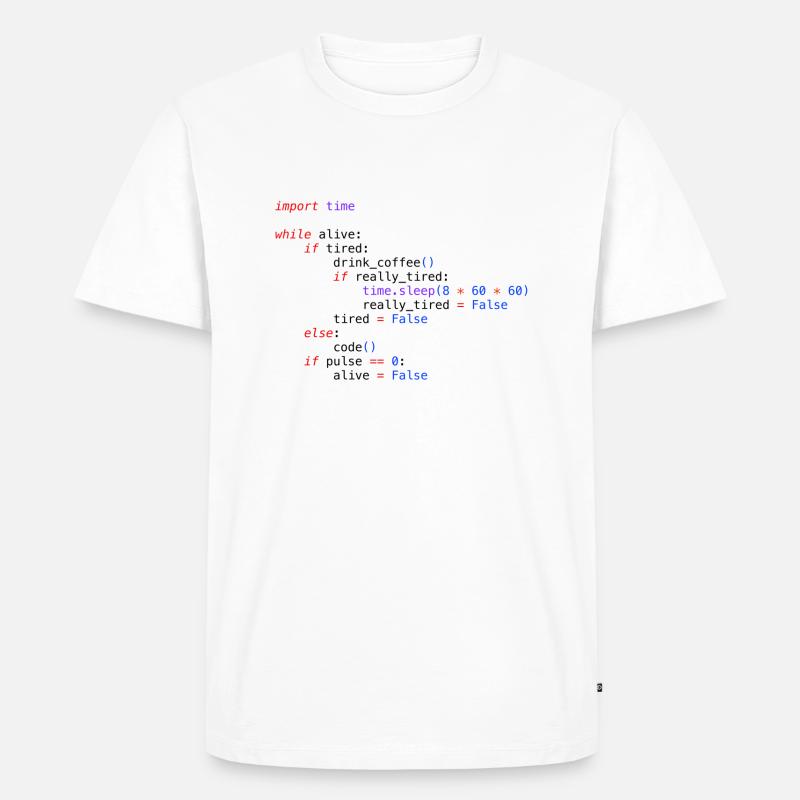 Python Code -- Funny While Loop - Men's Premium Organic T-Shirt - white