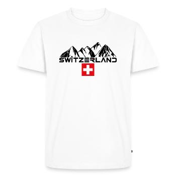 Suisse! Montagne, ski, fondue, raclette - T-shirt Premium bio Homme - blanc - Devant - Nico (187cm)