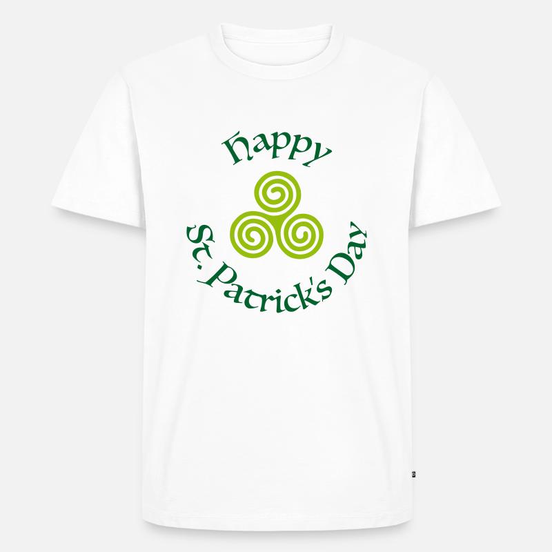 Frohen St. Patrick's Day - Männer Premium Bio T-Shirt - Weiß