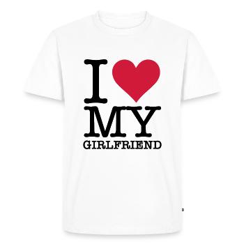 I love my girlfriend - Men's Premium Organic T-Shirt - white - Front - Nico (187cm)