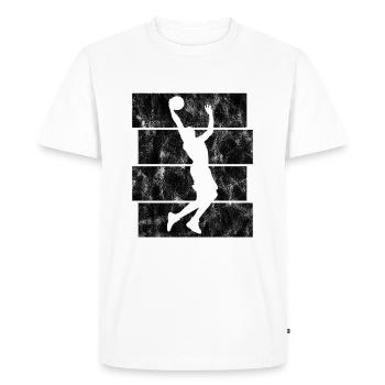 Basketteur basket-ball basket-ball - T-shirt Premium bio Homme - blanc - Devant - Nico (187cm)