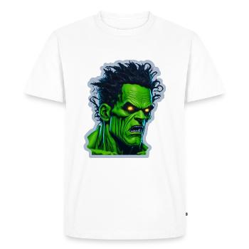 monstre vert d’halloween - T-shirt Premium bio Homme - blanc - Devant - Nico (187cm)