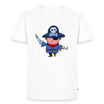 Pirate Captain - T-shirt Premium bio Homme - blanc - Devant - Nico (187cm)