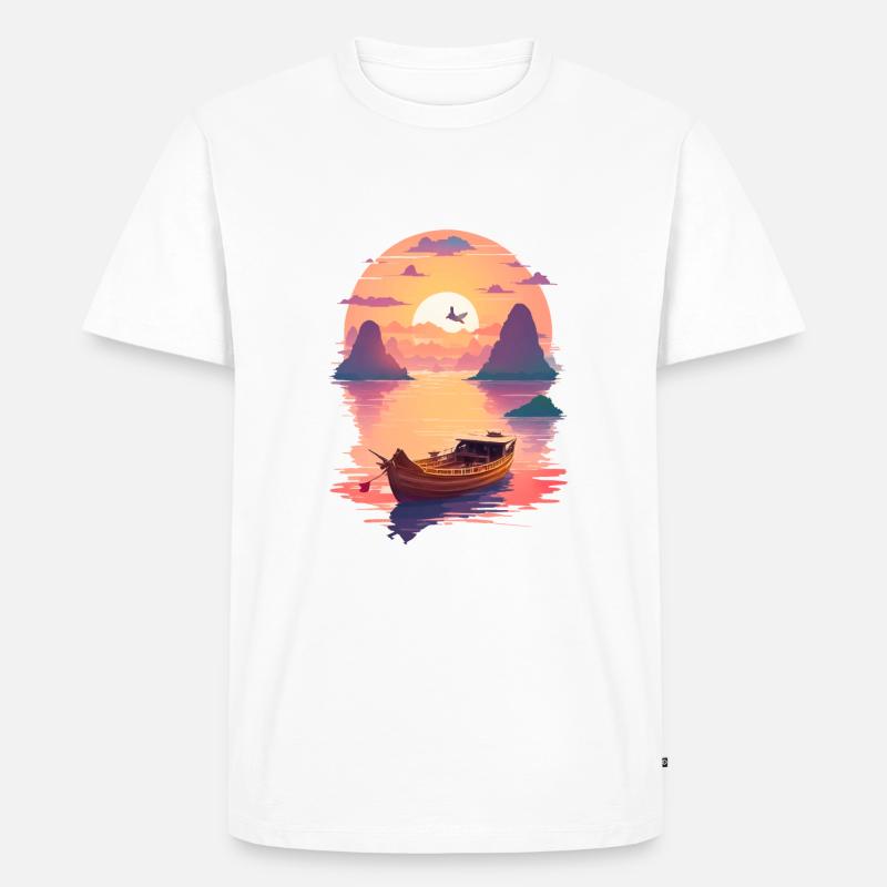 Sunset Serenade, Ninh Binh - Männer Premium Bio T-Shirt - Weiß