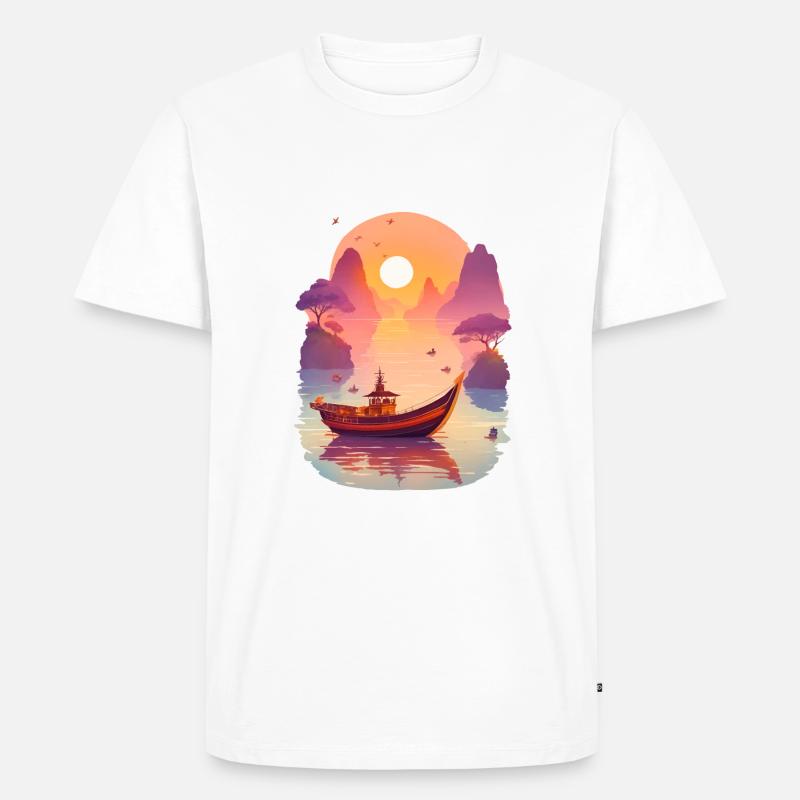 Sunset Serenade, Ninh Binh - Männer Premium Bio T-Shirt - Weiß