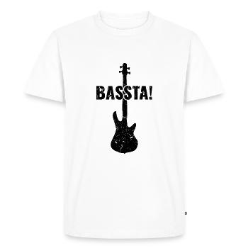 Bassta ! - Joueur de basse drôle - T-shirt Premium bio Homme - blanc - Devant - Nico (187cm)