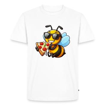Sweet bee honey bee loves pizza pizza lovers - Men's Premium Organic T-Shirt - white - Front - Nico (187cm)