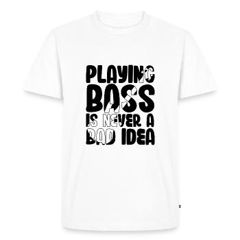 Playing Bass is Never a Bad Idea - Men's Premium Organic T-Shirt - white - Front - Nico (187cm)