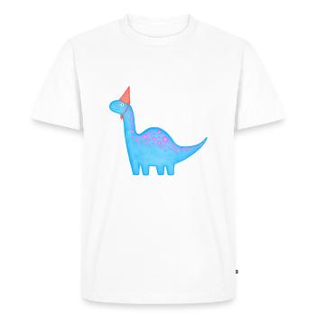 Anniversaire Garçon Brachiosaure Dino Anniversaire - T-shirt Premium bio Homme - blanc - Devant - Nico (187cm)