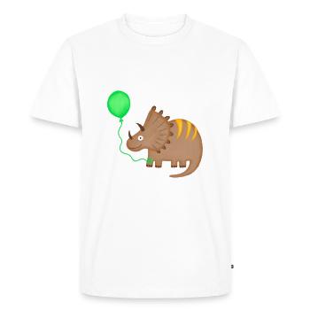 Birthday Boy Triceratops Dino Birthday - Men's Premium Organic T-Shirt - white - Front - Nico (187cm)