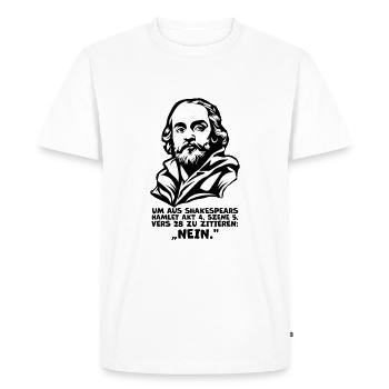 Citation du « non » de Shakespeare – Citation amusante d’Hamlet - T-shirt Premium bio Homme - blanc - Devant - Nico (187cm)