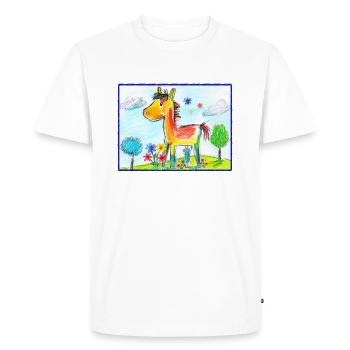 Funny Pony - Men's Premium Organic T-Shirt - white - Front - Nico (187cm)