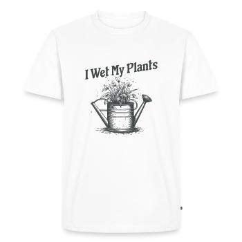 Je mouille mes plantes - T-shirt Premium bio Homme - blanc - Devant - Nico (187cm)
