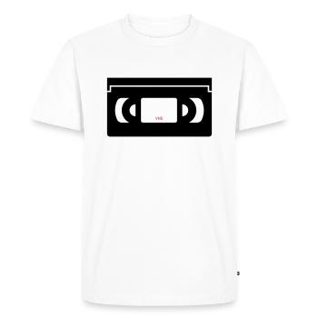 VHS, cassette vidéo, rétro, enregistreur vidéo - T-shirt Premium bio Homme - blanc - Devant - Nico (187cm)