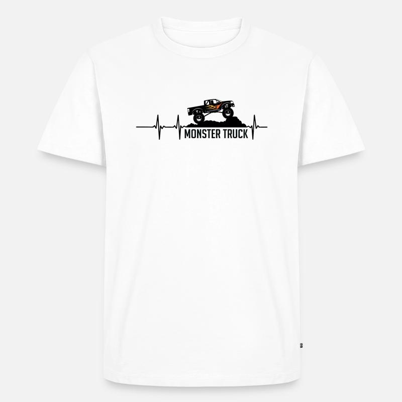 monster truck - Männer Premium Bio T-Shirt - Weiß