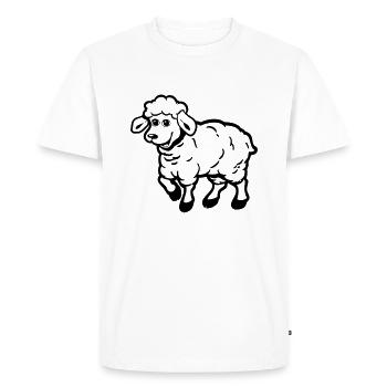 MOUTON douce - T-shirt Premium bio Homme - blanc - Devant - Nico (187cm)