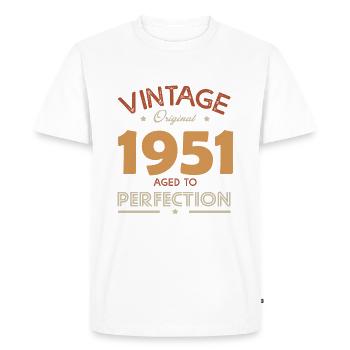 vintage 1951 gift humor anniversary 71 years - Men's Premium Organic T-Shirt - white - Front - Nico (187cm)