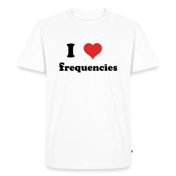 i love frequencies - Men's Premium Organic T-Shirt - white - Front - Nico (187cm)