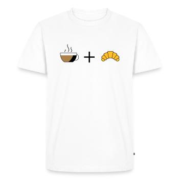 Coffee and croissant - Men's Premium Organic T-Shirt - white - Front - Nico (187cm)