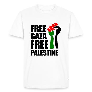 Free gaza Free palestine - T-shirt Premium bio Homme - blanc - Devant - Nico (187cm)