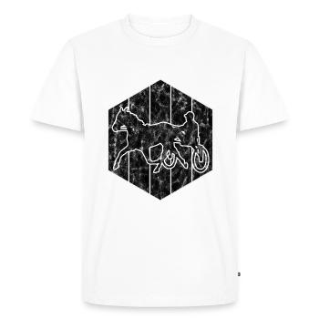 Trotteur trotter dans un style rétro ou vintage - T-shirt Premium bio Homme - blanc - Devant - Nico (187cm)