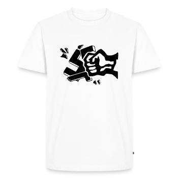 Against nazis faust - Men's Premium Organic T-Shirt - white - Front - Nico (187cm)