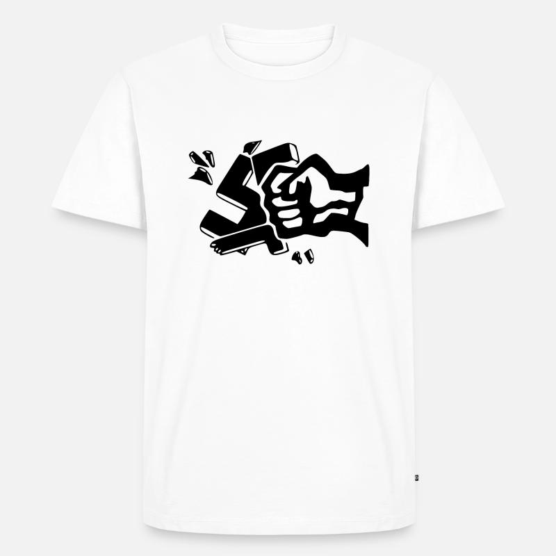 Gegen nazis faust - Männer Premium Bio T-Shirt - Weiß