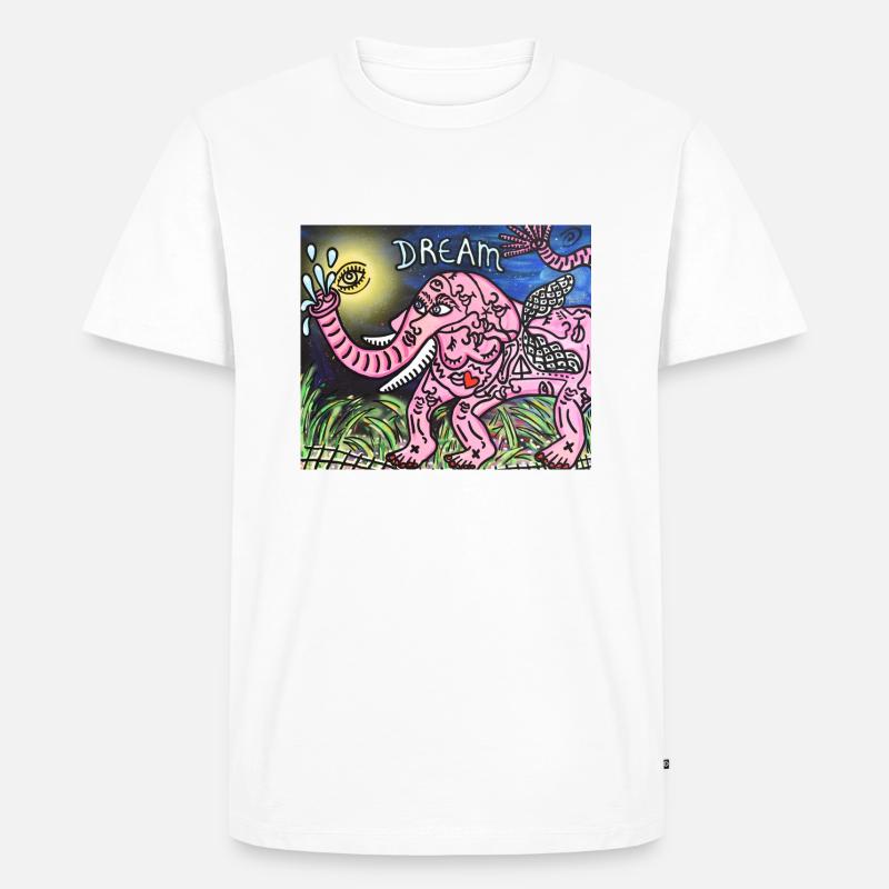 Der rosa Elefant - Männer Premium Bio T-Shirt - Weiß
