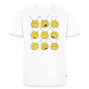Biene Maja Gesichter - Männer Premium Bio T-Shirt - Weiß - Vorne - Nico (187cm)