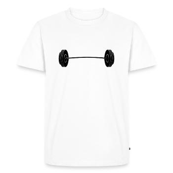 Barre de poids - T-shirt Premium bio Homme - blanc - Devant - Nico (187cm)
