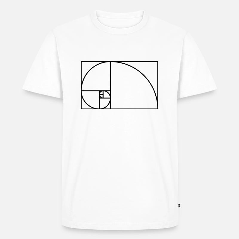 Fibonacci spiral matematik gaveide Nerd - Herre Premium økologisk T-shirt - hvid