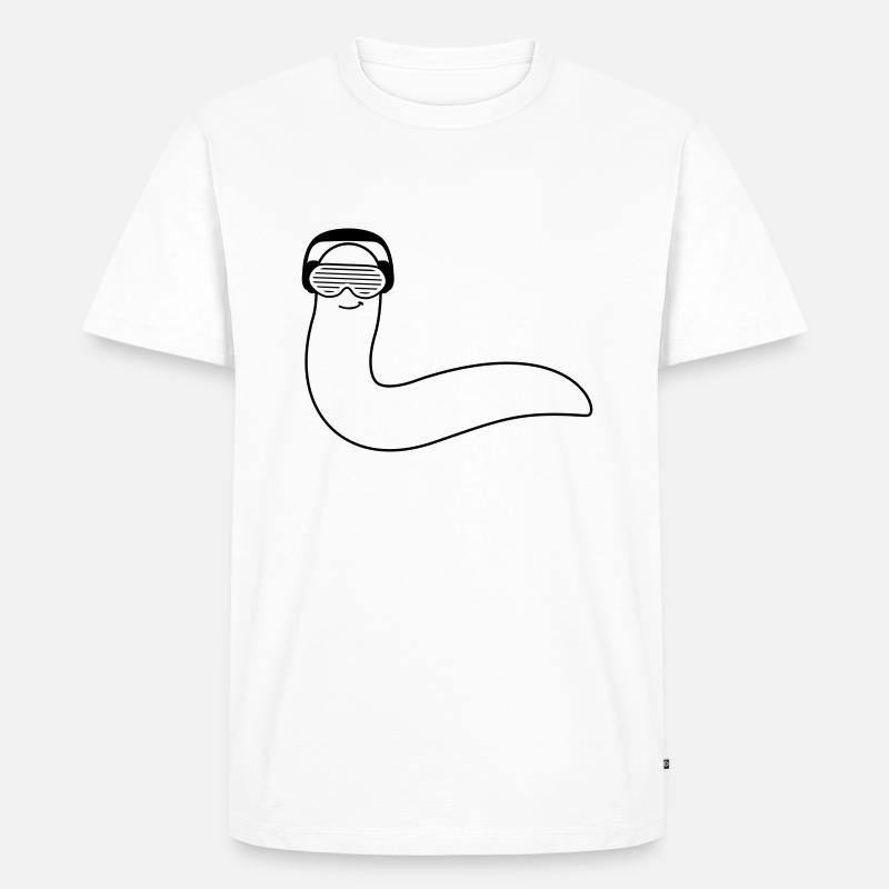 funky_dj_worm - T-shirt Premium bio Homme - blanc