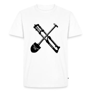 No Dig, No trajet - T-shirt Premium bio Homme - blanc - Devant - Nico (187cm)