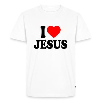 I love jesus - T-shirt Premium bio Homme - blanc - Devant - Nico (187cm)