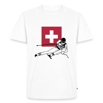 ski - alpine - apres - Schweiz - T-shirt Premium bio Homme - blanc - Devant - Nico (187cm)