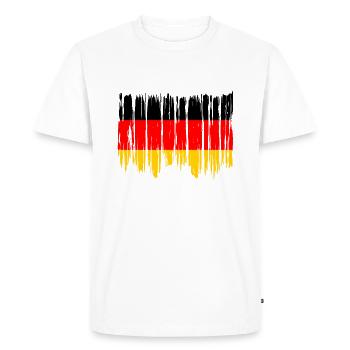 Drapeau de l’Allemagne Drapeau allemand Utilisé Look Homeland - T-shirt Premium bio Homme - blanc - Devant - Nico (187cm)