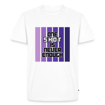 ONE SHOT IS NEVER ENOUGH - Men's Premium Organic T-Shirt - white - Front - Nico (187cm)
