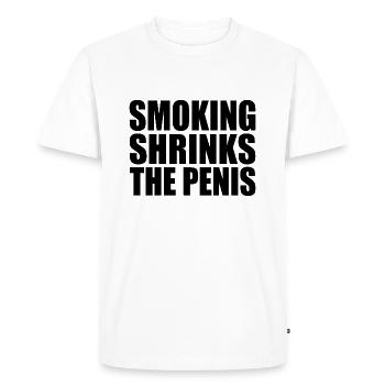 Smoking shrinks the penis - Men's Premium Organic T-Shirt - white - Front - Nico (187cm)