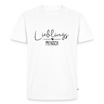 Lieblingsmensch Handschrift - schwarz - Männer Premium Bio T-Shirt - Weiß - Vorne - Nico (187cm)
