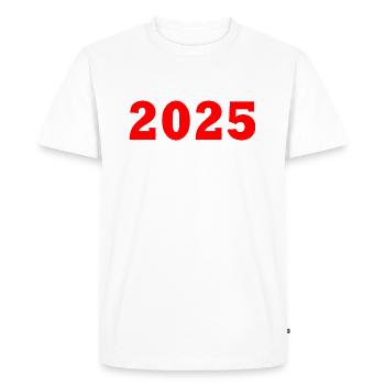 2025 - Men's Premium Organic T-Shirt - white - Front - Nico (187cm)