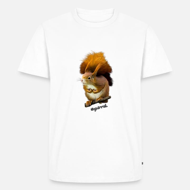 Eichhörnchen, Squirrel , süsses Eichhörnchen - Männer Premium Bio T-Shirt - Weiß